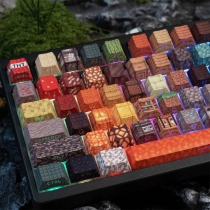 Minecraft 104+24 PBT Dye-subbed Doubleshot Backlit Keycaps Set Side Legends for Mechanical Gaming Keyboard